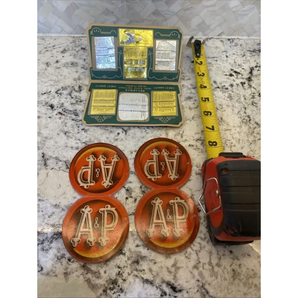 Vintage A&P & Reliance Grocery‎ Store Sewing Needle Cardboard Packets seamstress